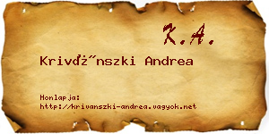 Krivánszki Andrea névjegykártya