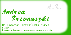 andrea krivanszki business card